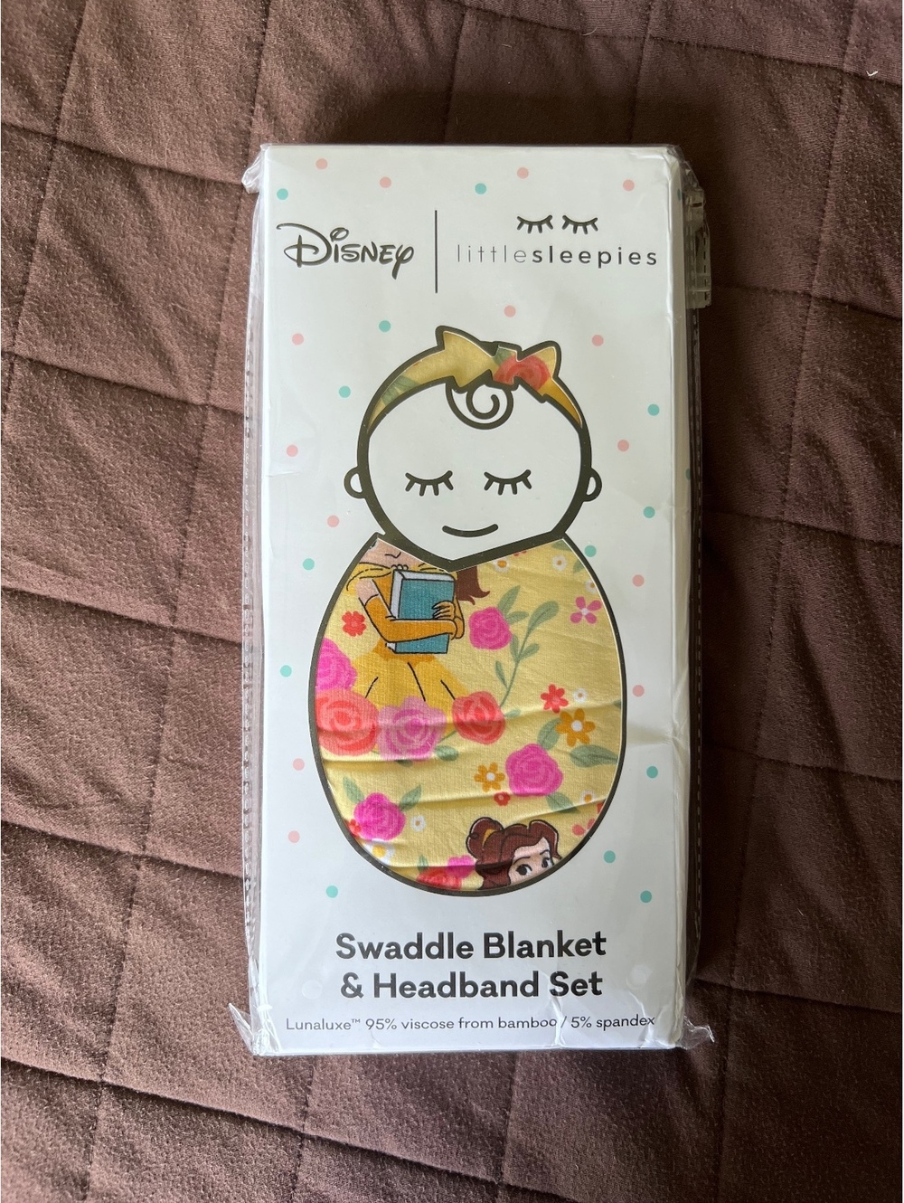 Disney Beauty and the Beast Little sleepies Swaddle Blanket & Headband Set